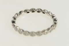 14K White Gold Ornate Scalloped Diamond Wedding Band Ring