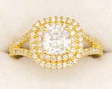 18kt Gold Plated Sterling Silver CZ Engagement Ring