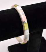 Mutli-Stone Magnetic Bangle Bracelet In Sterling Silver