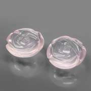 Translucent! 3.68ct pale pink Quartz flower carvings
