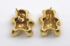 Cute  14k Teddy Bear Earrings