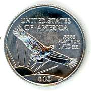 1999 1/10th Ounce BU Platinum $10 Eagle