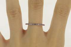 14K White Gold Pink Sapphire Eternity Anniversary Wedding Band Ring