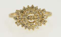 14K Yellow Gold 1.00 Ctw Classic Diamond Vintage Cluster Ring