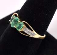 Pretty Emerald Ring In 14K Gold