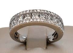 STUNNING 14KT SOLID WHITE GOLD & 1.50 CARAT DIAMOND ETERNITY BAND RING