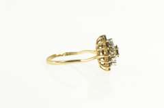 10K Yellow Gold Sapphire Diamond Halo Classic Statement Ring