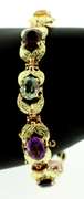 Exquisite 18k Gold Polychromatic Gemstone Bracelet