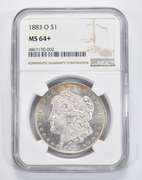 MS64+ 1883-O Morgan Silver Dollar - Graded NGC