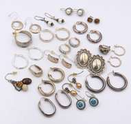 Group Lot of Vintage 925 Sterling Silver Earrings