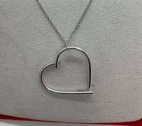 14K WHITE GOLD CHAIN WITH HEART PENDANT