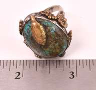 Tasteful 13.35CTS Turquiose Ring in Sterling Silver