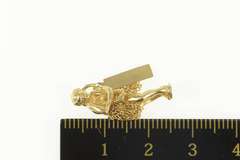 14K Yellow Gold 3D Articulated Hula Dancer Skirt Hawaii Charm/Pendant