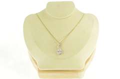 18K White Gold 2.09 Ctw Pear 1.40 Ct VS Diamond Halo Pendant