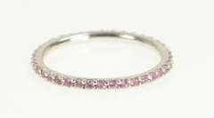 14K White Gold Pink Sapphire Eternity Anniversary Wedding Band Ring