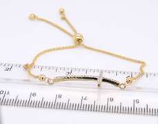 Dazzling Yellow Gold Diamond Cross Bracelet