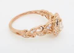 Petite 14k Rose Gold Diamond Floral Ring