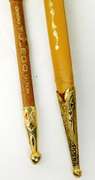 2 Vintage Leather Damascene Sword Letter Openers
