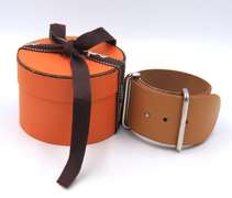 Hermes Designed Wide Leather Cuff Bracelet