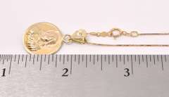 Heavenly Religious Pendant Necklace In 14K Yellow Gold