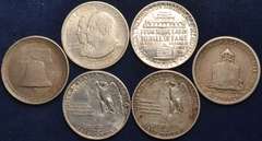 Lot Of 6 Commemorative Silver Half Dollars