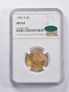 MS64 1902-S $5 Liberty Head Gold Half Eagle CAC NGC