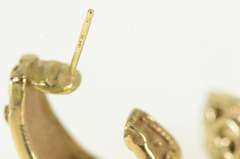 14K Yellow Gold Natural Ruby Etruscan Revival Semi Hoop Earrings