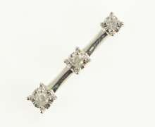 10K White Gold Classic Tiered Diamond Bar Journey Symbol Pendant