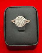 CERTIFIED LADIES 14K WHITE GOLD AND DIAMOND RING