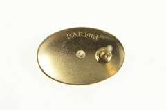 14K Yellow Gold Retro Diamond Inset Oval Grooved Lapel Pin/Brooch