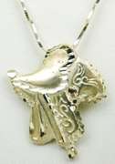 Glistening Sterling Saddle Pendant & Chain