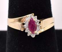 Beautiful Ruby and Diamond Ring In Yellow Gold