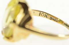 10K Yellow Gold 1940's Handmade Quartz Ornate Statement Ring