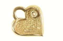 14K Yellow Gold Curvy Diamond Inset Love Symbol Romantic Charm/Pendant