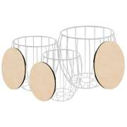 Coffee Table Set 3 Pieces Poplar Plywood Iron