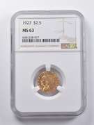 MS63 1927 $2.50 Indian Head Gold Quarter Eagle NGC