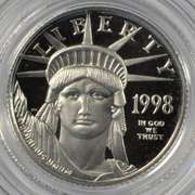 Ultra Cameo Gem Proof 1998-W $10 Platinum Eagle. Box/COA