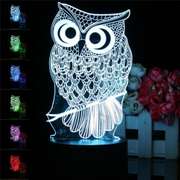 Owl 3D LED Color Change Night Light USB Charge
