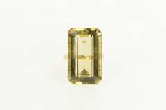 14K Yellow Gold 41.50 Ct Smoky Quartz Cocktail Statement Ring