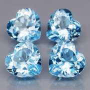 Superb quality 8.99ct 4 piece sky blue Topaz set