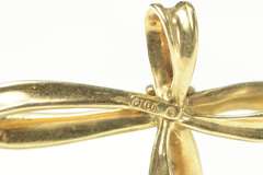 10K Yellow Gold Diamond Cluster Cross Loop Christian Symbol Pendant