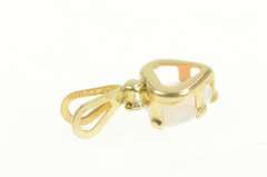 10K Yellow Gold Heart Syn. Opal CZ Accent Love Symbol Pendant