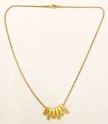 18kt Solid Yellow Gold and Diamond Fringe Pendent Necklace
