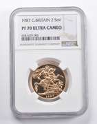 PF70 UCAM 1987 Great Britain 2 Sovereign NGC