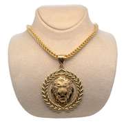 14K YELLOW GOLD LION CHARM NECKLACE