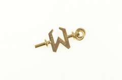 14K Yellow Gold Etched Scroll Epsilon Greek Letter Charm/Pendant