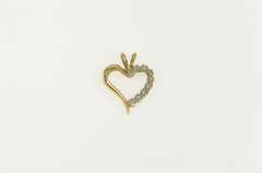 10K Yellow Gold Diamond Classic Heart Love Symbol Pendant