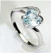 1.61 CT BABY SWISS BLUE TOPAZ SILVER RING