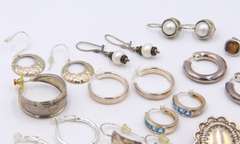 Group Lot of Vintage 925 Sterling Silver Earrings