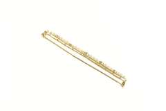 14K Yellow Gold Victorian Oval Sapphire Seed Pearl Bar Pin/Brooch
